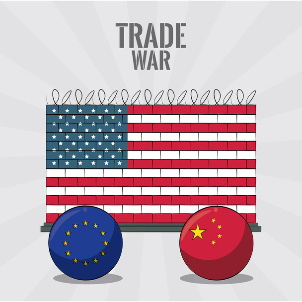 貿易戦争の概念 - ベクター画像