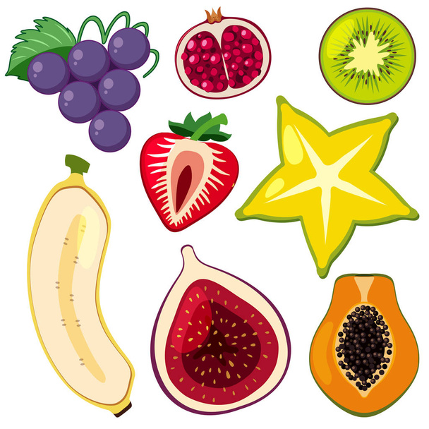 Плитка нарезанных фруктов
 - Вектор,изображение