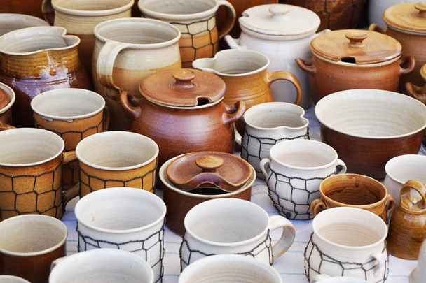 çok güzel kültür arka plan olarak el yapımı çanak çömlek doku - Fotoğraf, Görsel