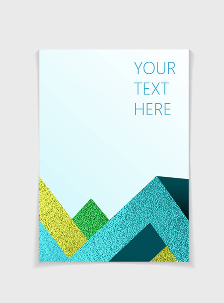 Brochure with modern colorful geometric elements. Cover page design template in A4 size, vector. Can use for Leaflet, brochure, book, magazine, document template, invitation card, flyer. - Wektor, obraz