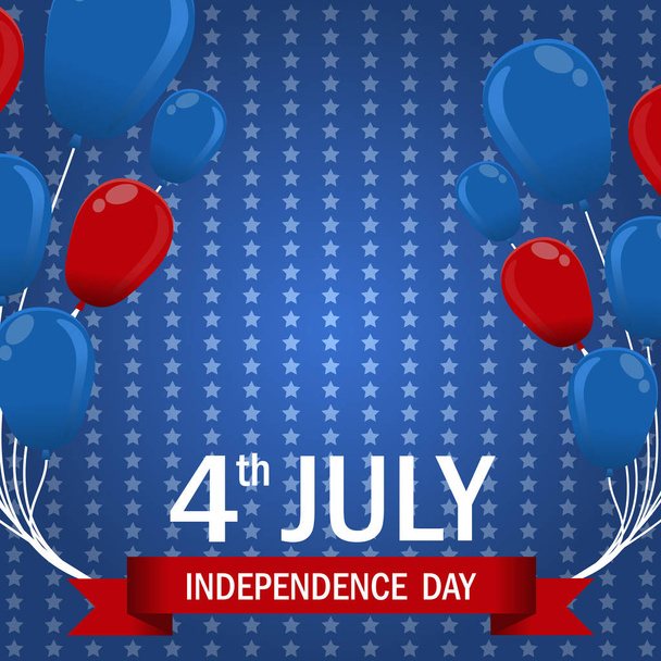 Fourth of July independence day of the USA. Holiday for Celebration - Vector, Imagen