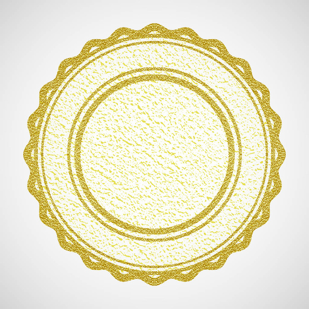 Vector illustration. Gold rubber stamp. Grunge texture. Abstract empty stamp with space for text. - Vector, Image