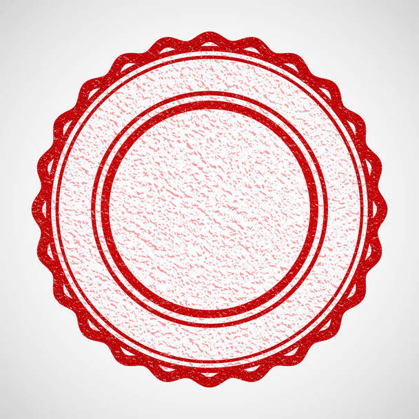 Vector illustration. Red rubber stamp. Grunge texture. Abstract empty stamp with space for text. - Vector, Image