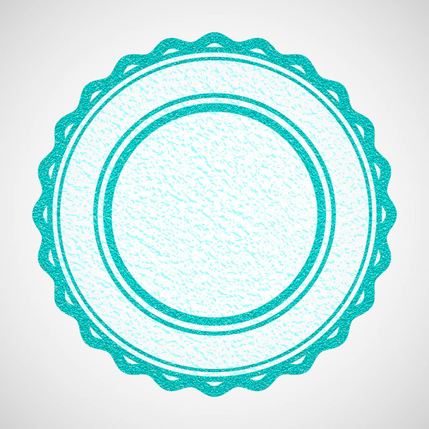 Vector illustration. Cyan rubber stamp. Grunge texture. Abstract empty stamp with space for text. - Vector, Image