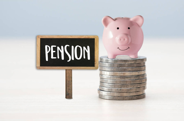 Positive  pension Happiness money saving for Retirement financial - Valokuva, kuva
