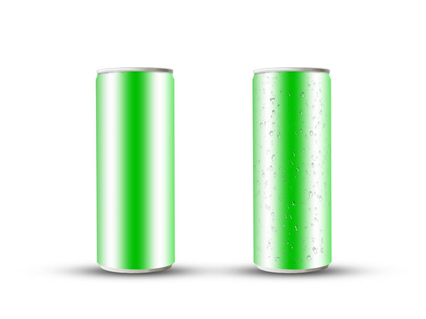Green aluminum can isolate on white background - Foto, afbeelding
