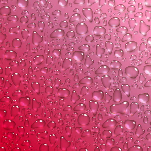 Vízcseppek rózsaszín háttér - Vektor, kép