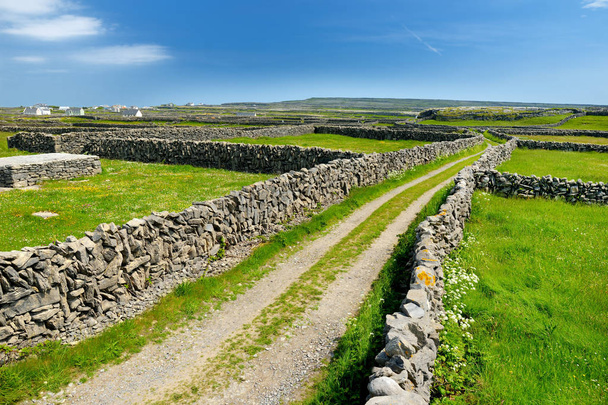 country road at Inishmore island in Galway Bay, Ireland   - Photo, image
