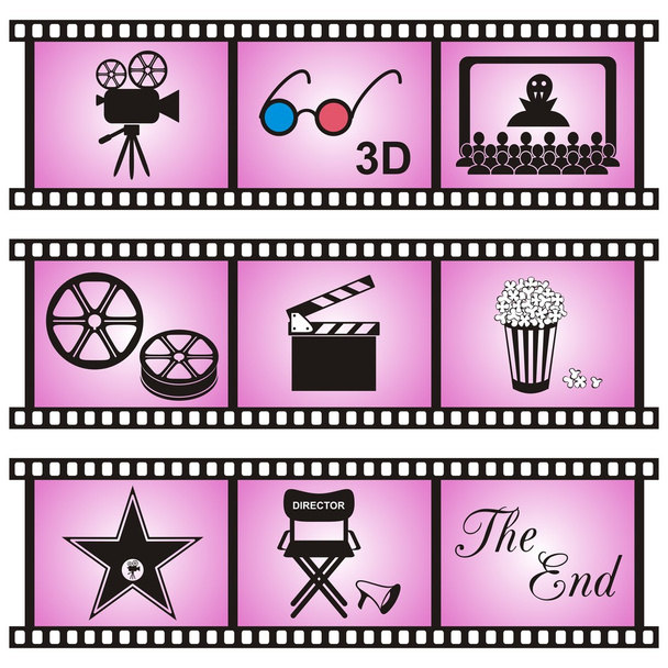 Iconos de película - Vector, Imagen