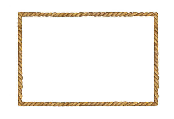 Aquarela pintura de Brown Rope quadro no fundo branco
 - Foto, Imagem