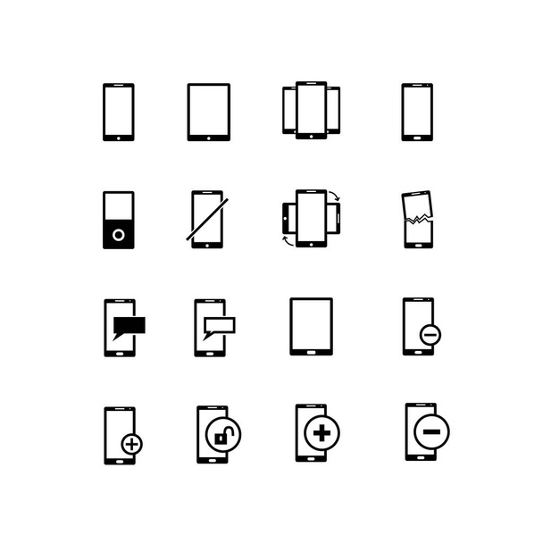 単純な一連の承認関連するベクトル線アイコン。携帯電話、スマート フォン、タブレットなどのアイコンが含まれています。48 × 48 ピクセル パーフェクトな - ベクター画像