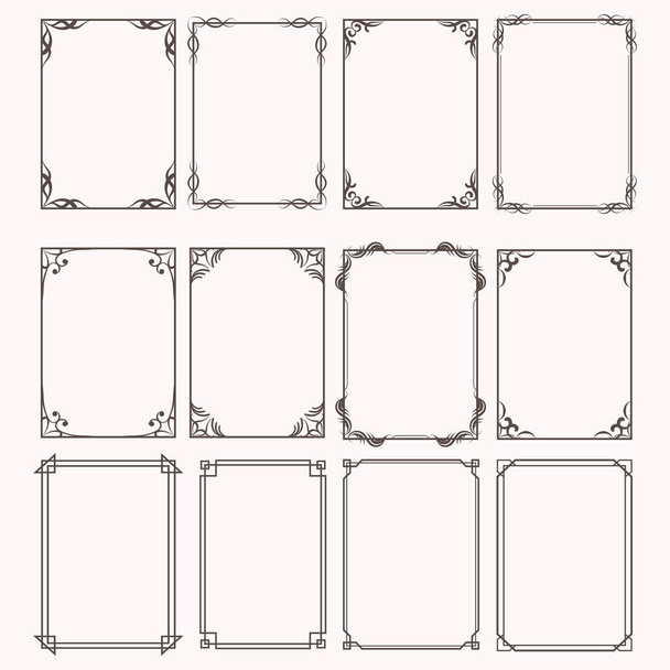 Декоративні рамки і рамки набір прямокутних пропорцій
 - Вектор, зображення