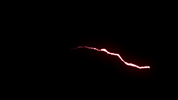animated RED Lightning bolt flight on black background seamless loop animation new quality unique nature light effect video footage - Footage, Video