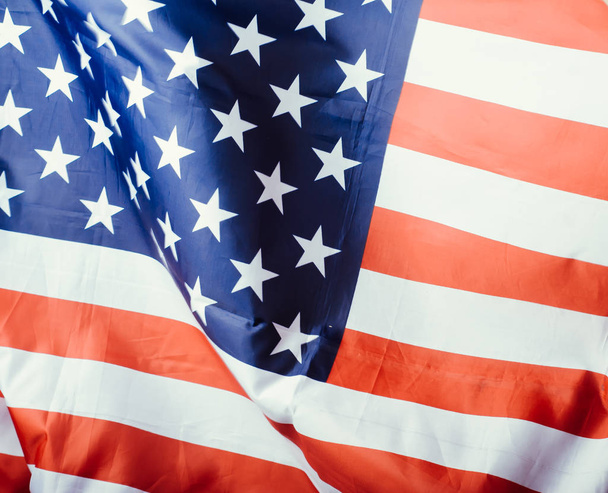 アメリカの国旗、セレクティブ フォーカス, - 写真・画像