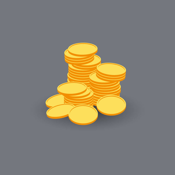 Pilhas de moedas de ouro
 - Vetor, Imagem