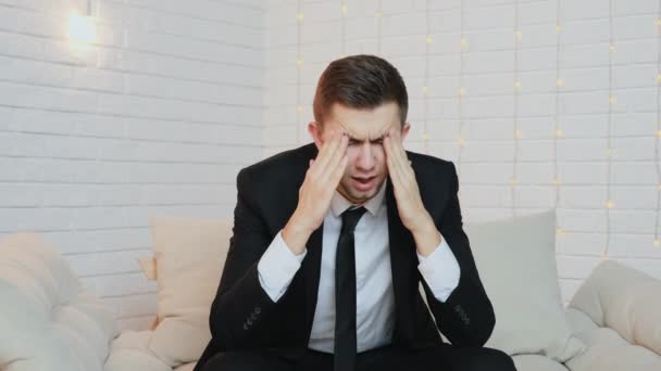 Young Businessman With Migraine - Footage, Video