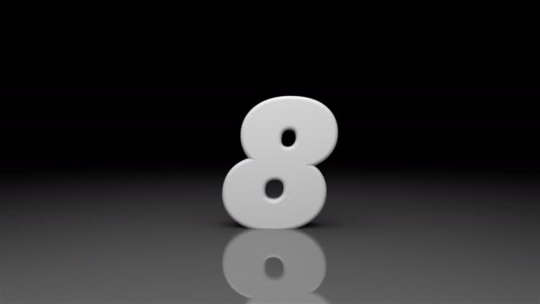 Zähler mit allen Ziffern von 10 bis 0, Countdown, 3D-Renderhintergrund, computergenerierter Hintergrund - Filmmaterial, Video