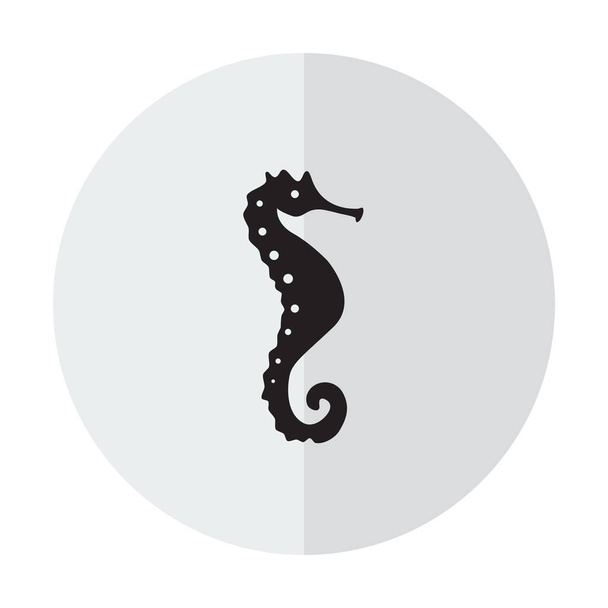 Vektor-Symbol Seepferdchen auf einem Hintergrund mit einem vertikalen Schatten - Vektor, Bild