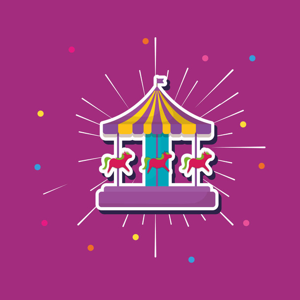 carnival carousel icon - Vector, Image