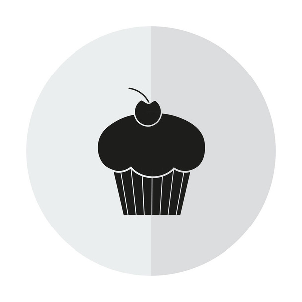 Vektor-Symbol Cupcake auf transparentem Hintergrund - Vektor, Bild