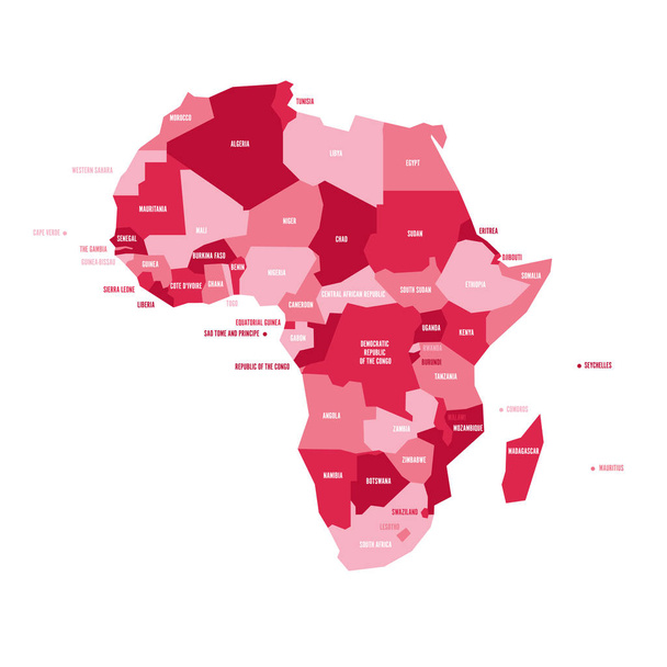 Sehr vereinfachte Vektorinfografische politische Landkarte Afrikas - Vektor, Bild