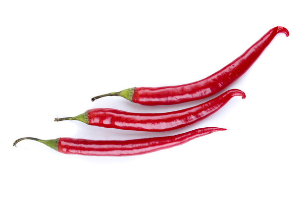 a series of three chili peppers horizontal - Foto, Imagem
