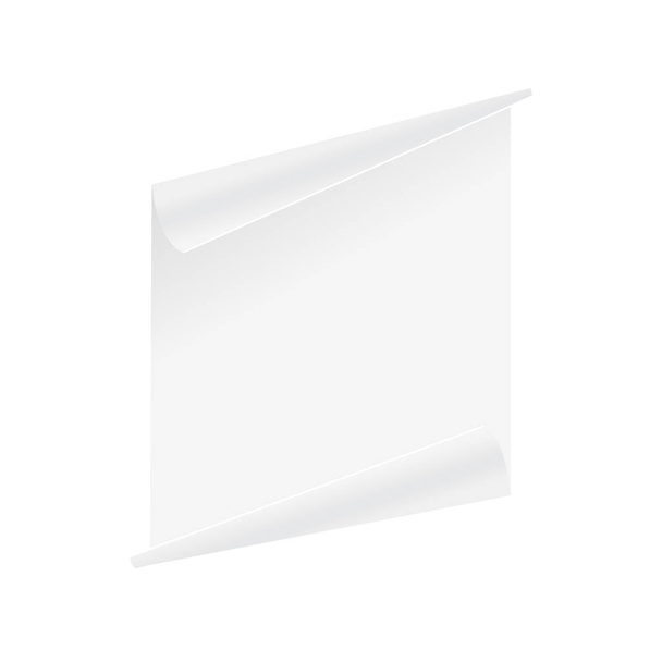 3d Flyer Curved Corner Paper Sheet. Mock up. Vector illustration - Vector, Image