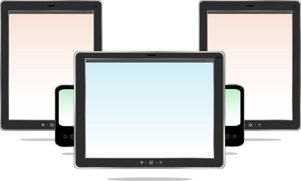 Tablet-Computer. Tablet-PC mit schwarzem Rahmen und Bildschirm. isoliert auf weißem Hintergrund - Foto, Bild
