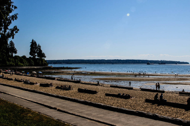 Afternoon view of Third Beach in Stanley Park, Vancouver, BC, Canada - Photo, Image