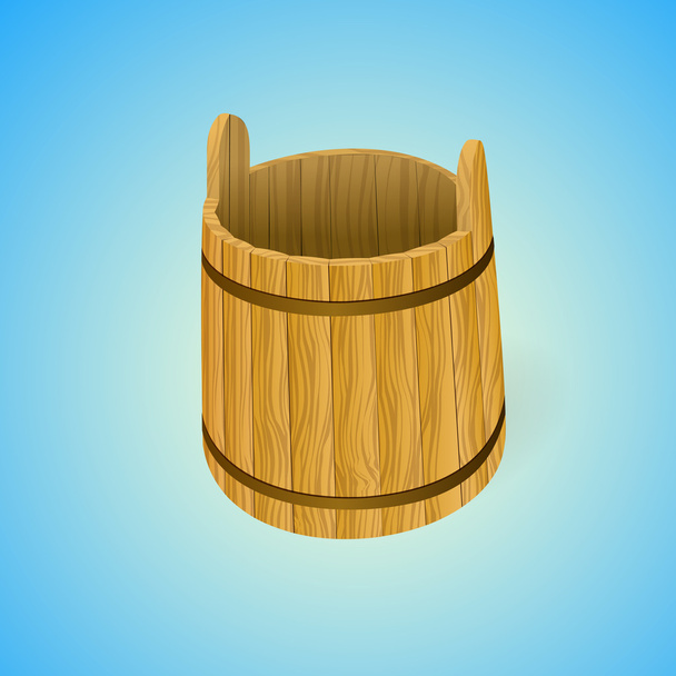 Wooden bucket. Vector illustration - Vector, Image