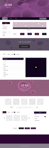 Dark Purple vector web ui kit con formas de lámpara. Elegante ilustración brillante con gradiente en estilo memphis. Diseño colorido simple para sitios web
. - Vector, Imagen