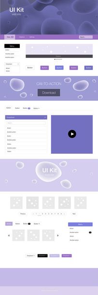 Light Pink, Blue vector design ui kit with curved circles. Elegant bright illustration with gradient  in memphis style. Beautiful layout for websites, landing pages. - Vector, Image