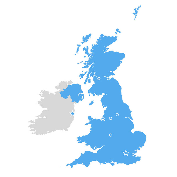 große britische Karte - vereinigtes Königreich, Schottland und Irland - Vektor, Bild