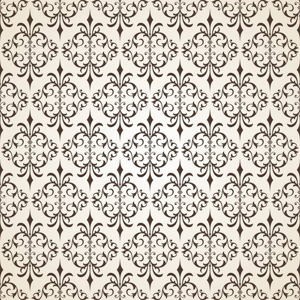 Off White Ornamental Swirl Background with Esperesso - Vector, Image
