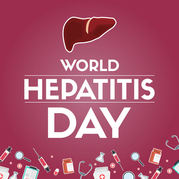 World hepatitis day greeting card - Vektor, obrázek