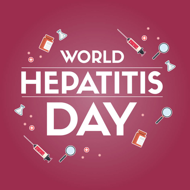 World hepatitis day greeting card - Vektör, Görsel