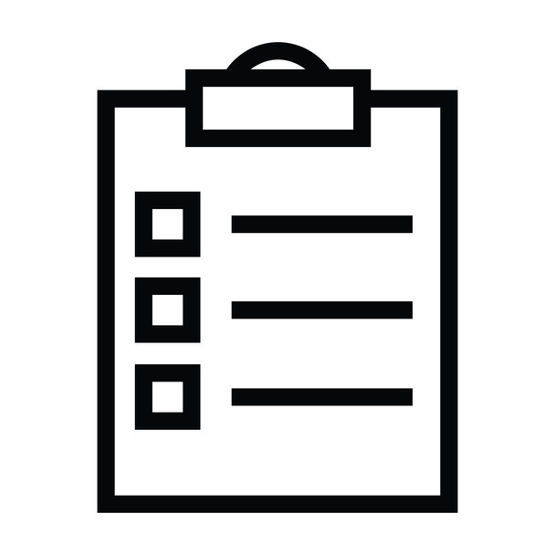 Taskliste Zwischenablage-Symbol mit Umrissstil-Vektorillustration - Vektor, Bild