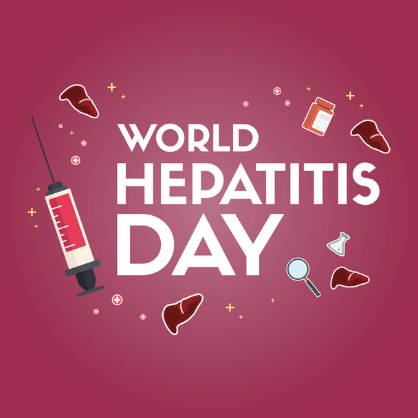 World hepatitis day greeting card - Vector, Image