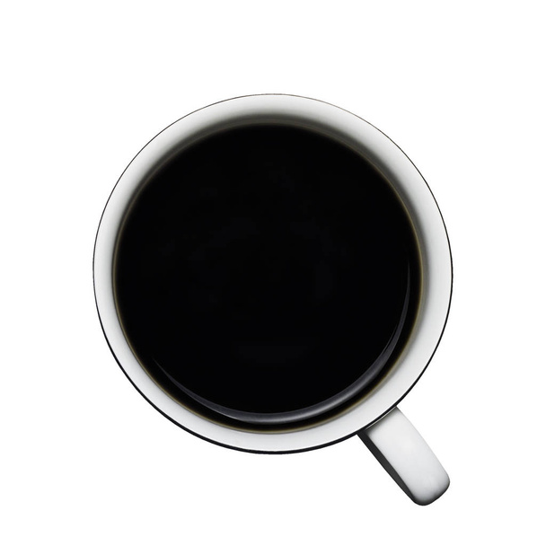 Americano vagy eszpresszó fekete kávé a elszigetelt fehér háttér. szemközti nézet - Fotó, kép