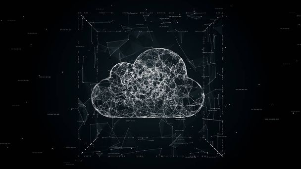 Illustrazione del concetto di cloud computing, background della tecnologia cloud, archiviazione cloud, simbolo cloud posizionato nel cubo dopo il firewall
 - Foto, immagini