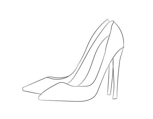 shoes lines, vector, white background - Vettoriali, immagini