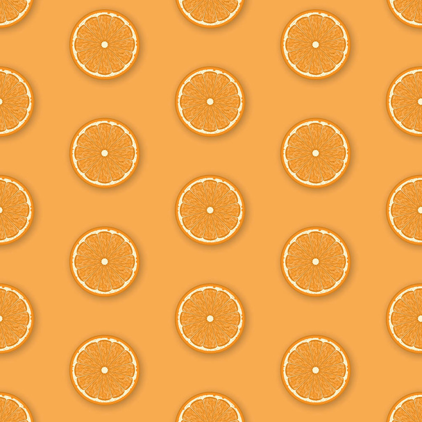Fresh sliced orange seamless pattern vector background. - Vektor, kép