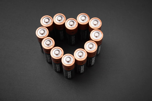 GOMEL, BELARUS - June 29, 2018: Alkaline battery Durasel on a black background - Photo, Image