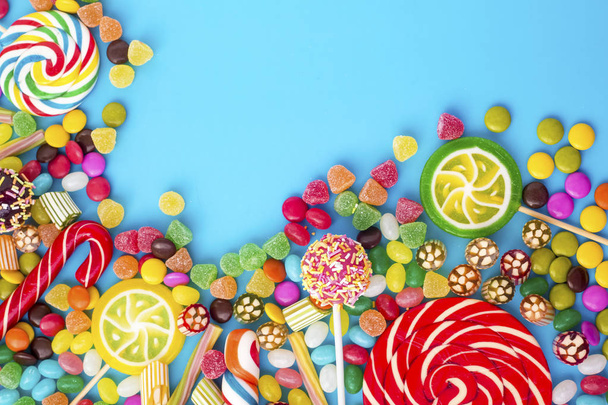 Colorful candies on the white background - Photo, Image