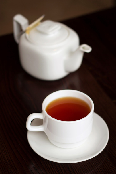 Teacup and teapot - Fotoğraf, Görsel
