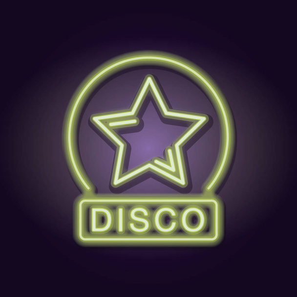 Neonlichter mit Disco-Emblem - Vektor, Bild