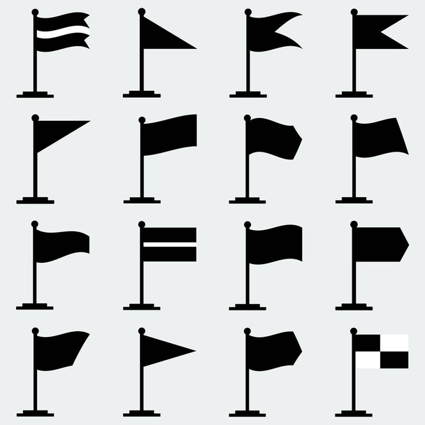 Set icone Bandiera Nera. Bandiera. Illustrazione vettoriale
 - Vettoriali, immagini