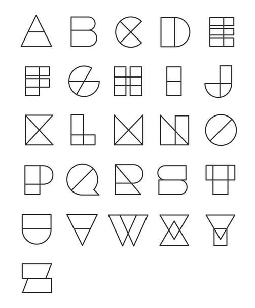 Line geometric font design. Abstract modern lettering. Vector alphabet set. - Vetor, Imagem