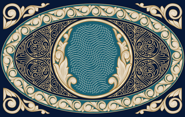 украшенная винтажная карта с филигранной, векторной иллюстрацией
 - Вектор,изображение