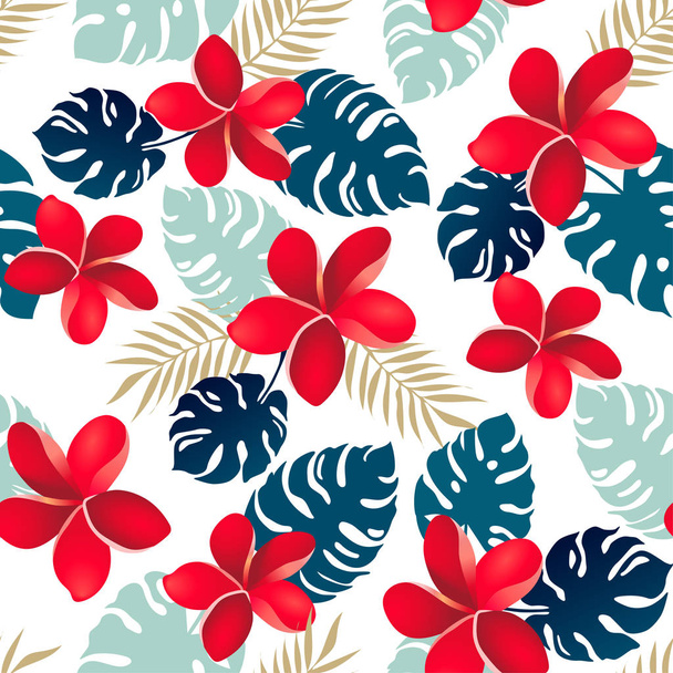 Illustration vectorielle de motif floral tropical sans couture
. - Vecteur, image
